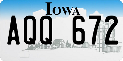 IA license plate AQQ672