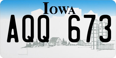 IA license plate AQQ673