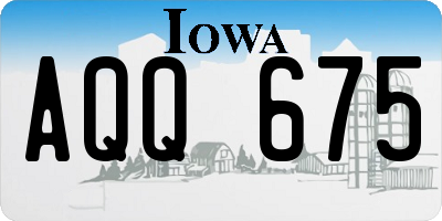 IA license plate AQQ675