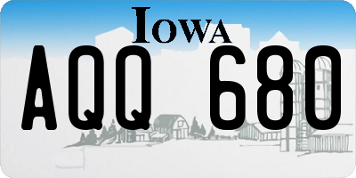 IA license plate AQQ680