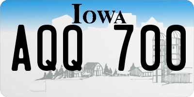 IA license plate AQQ700