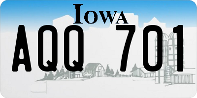 IA license plate AQQ701