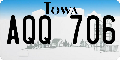 IA license plate AQQ706