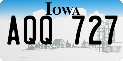 IA license plate AQQ727