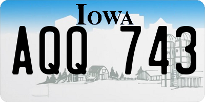 IA license plate AQQ743