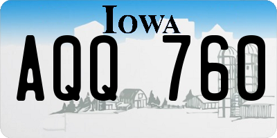 IA license plate AQQ760