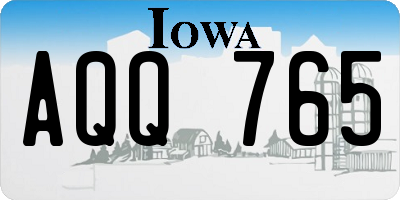 IA license plate AQQ765