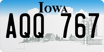 IA license plate AQQ767