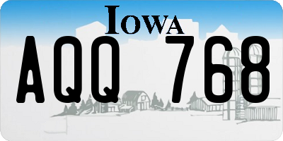 IA license plate AQQ768