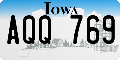 IA license plate AQQ769