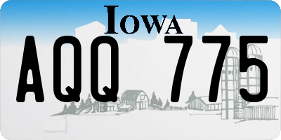 IA license plate AQQ775