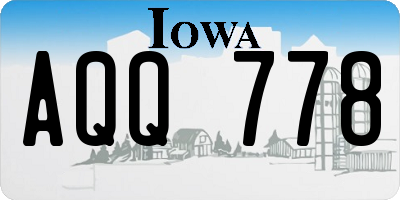 IA license plate AQQ778