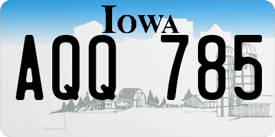 IA license plate AQQ785