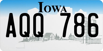 IA license plate AQQ786