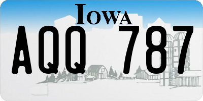 IA license plate AQQ787