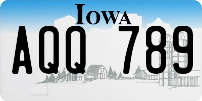 IA license plate AQQ789