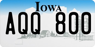 IA license plate AQQ800