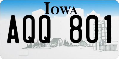 IA license plate AQQ801