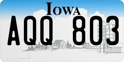 IA license plate AQQ803