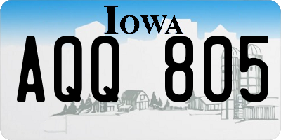 IA license plate AQQ805