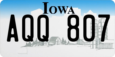 IA license plate AQQ807