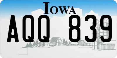 IA license plate AQQ839