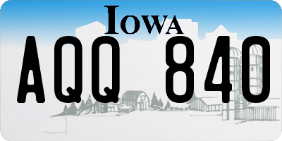 IA license plate AQQ840