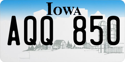 IA license plate AQQ850