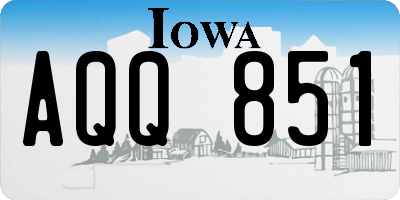 IA license plate AQQ851