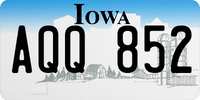 IA license plate AQQ852