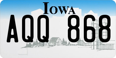 IA license plate AQQ868