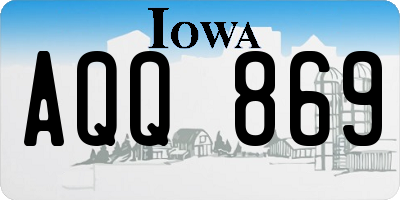 IA license plate AQQ869