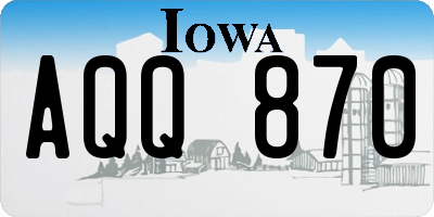 IA license plate AQQ870