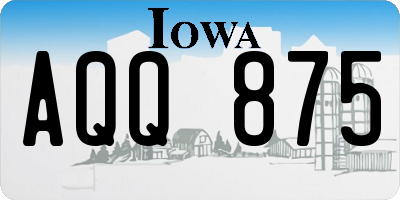 IA license plate AQQ875