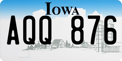 IA license plate AQQ876