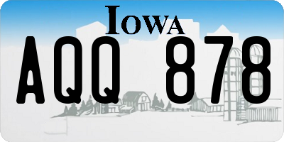 IA license plate AQQ878