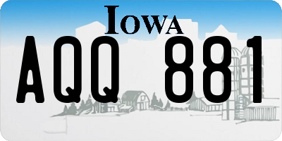 IA license plate AQQ881