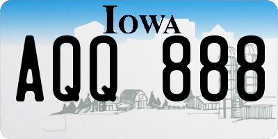 IA license plate AQQ888