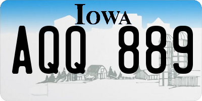 IA license plate AQQ889