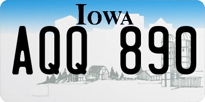 IA license plate AQQ890