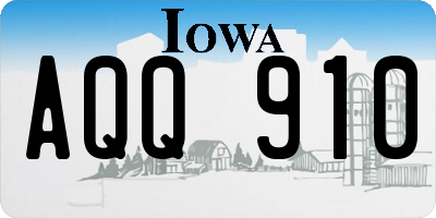 IA license plate AQQ910