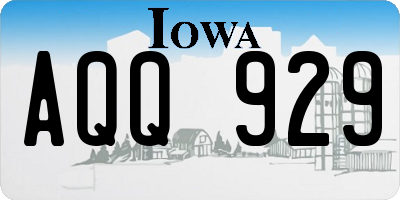 IA license plate AQQ929