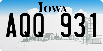IA license plate AQQ931