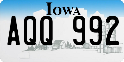 IA license plate AQQ992