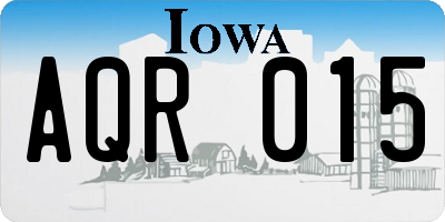 IA license plate AQR015