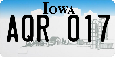 IA license plate AQR017