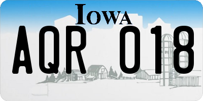 IA license plate AQR018