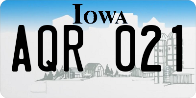 IA license plate AQR021