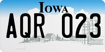 IA license plate AQR023