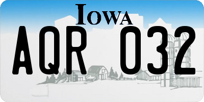 IA license plate AQR032